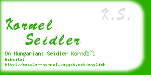 kornel seidler business card